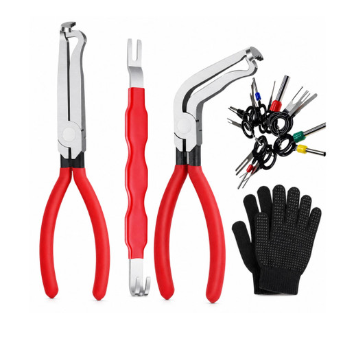 LZLINYJLONG 21-Piece Automotive Electrical Disconnect Pliers Set, 60° Angled & Straight, Terminal Depinning Kit, Wire Harness Connector Removal, Fuel Injector MAF ABS ECU, Cars Trucks SUVs