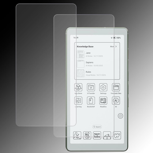 LaoShuSheng Anti-Glare Screen Protector for VIWOODS AiPaper Reader & AiPaper Reader C 6.13" | Paper Texture Feel | Anti Fingerprint | Anti Scratch | Nano Matte Skin PET Soft Film | 2-Pack | (Matte)