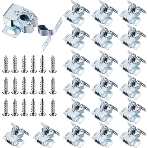 Bonuci Cabinet Door Latch and Catch Hardware, Silver