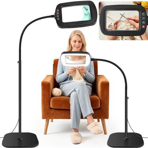 Extra Large 30X 10X Floor Magnifying Glass with Light and Stand