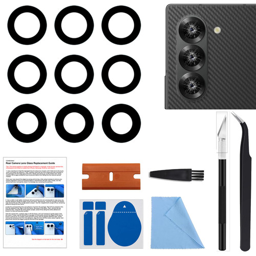 GREEN FUSION 3PCS Rear Camera Lens Glass Replacement Part Compatible with Galaxy Z Fold 6, with Tools & Instruction