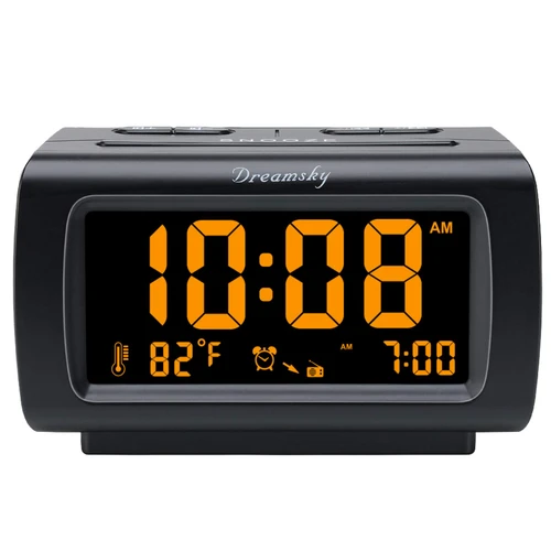 DreamSky Alarm Clock Radio for Bedrooms with Battery Backup