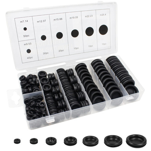 170 Pcs Rubber Grommets Firewall Hole Plug Set, Electrical Wire Gasket Kit