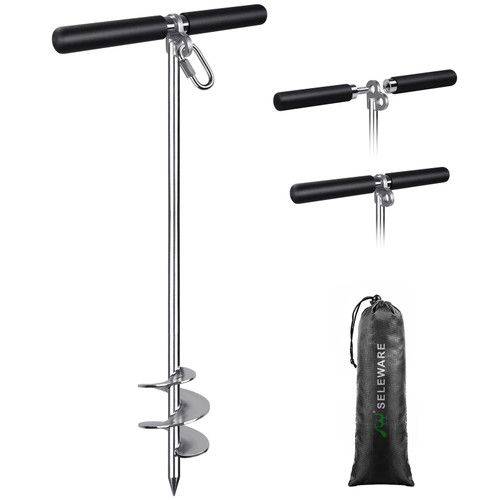 SELEWARE 36" Sand Anchor for Boats 304 Stainless Steel Screw in Boat Anchor