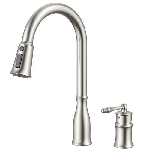 APPASO 2 Hole Kitchen Faucet with Pull Down Sprayer, Brushed Nickel