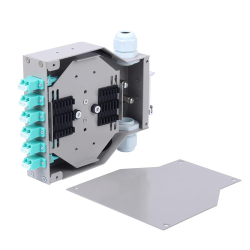 fyboptwu 12 Core LC OM3 Fiber DIN Rail Enclosure with Pigtails