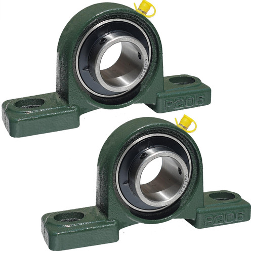 SACKORANGE 2 Pack UCP206-20 Pillow Block Bearing - 1-1/4 Inch Mounted Pillow Block Bearings Solid Cast Iron Base - Self Alignment (UCP206)