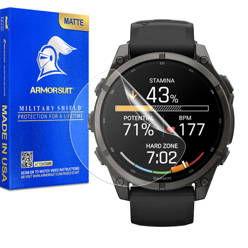 ArmorSuit 6 Pack for Garmin Fenix 9/8 / 7 (47mm) Matte Screen Protector Anti-Glare MilitaryShield TPU Film - Made in USA