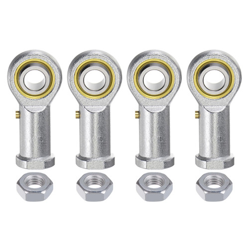 uxcell 4pcs PHSB8 Female Rod End Bearing 1/2 Inch Bore and 1/2-20 Left Hand Thread, Self-Lubricating Joint Rod Ends, Includes Jam Nuts