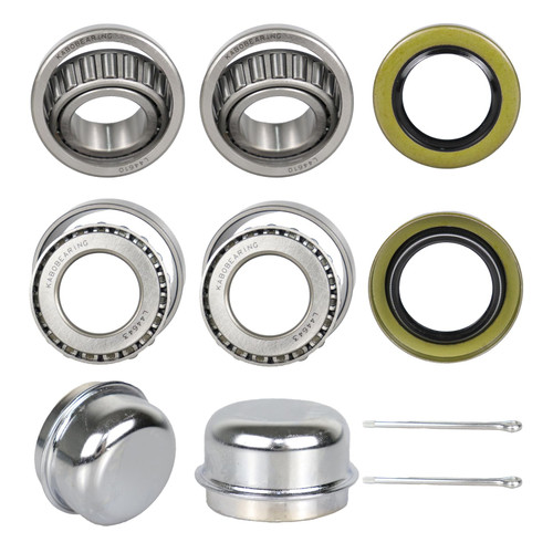 KABOBEARING 2 Set Fits 1" 2000 Lbs Axles Trailer Wheel Hub Bearings Kit,L44643 L44610 Bearings,12192TB Seal OD 1.980''，Dust Cover and Cotter Pin，Bearing Size ID 1.000", OD 1.980", Width 0.580".