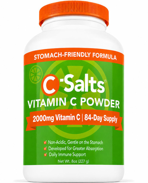C-Salts Vitamin C Powder, Buffered & Stomach Friendly, 84-Day Supply