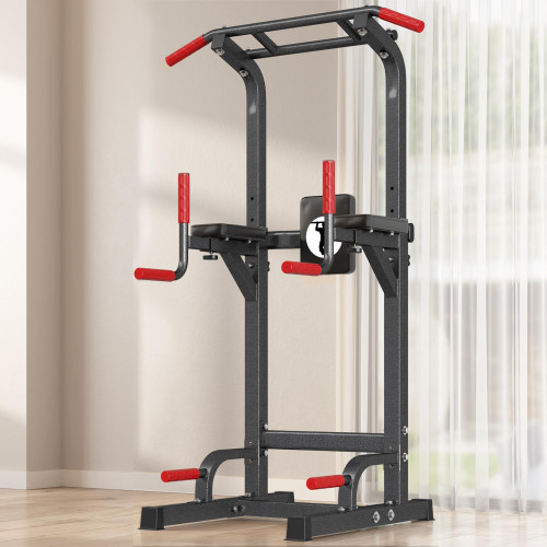 SogesPower Power Tower Pull Up Dip Stand Multi-Function Adjustable Height Workout Equipment Dip Station Fitness Strength Training for Home Gym 330LBS