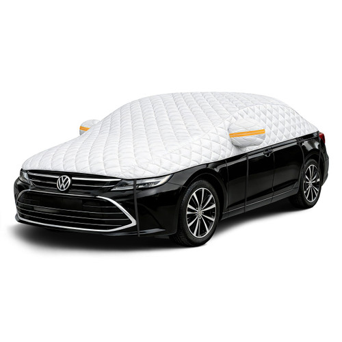 Hail Protector Car Cover, Multi-Layer Cotton Padded Half Car Cover, Thickened Top Protection for Hail, Snow & Impact, Fits Sedan L