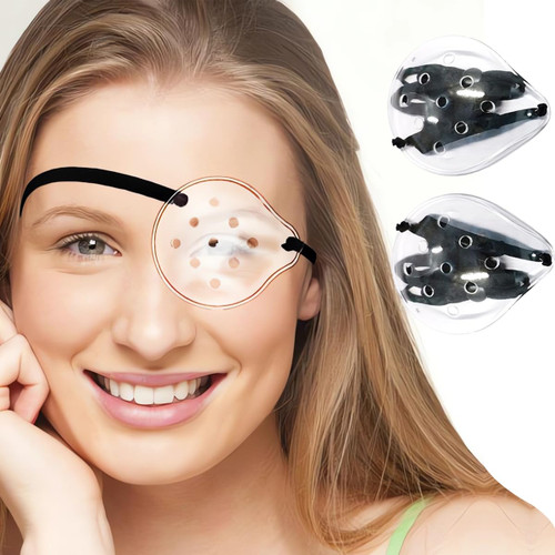 AMZVIO Clear Eye Shield after Cataract Surgery,2 Pack,Breathable Ventilated Eye Patch Hard Plastic Eye Protection Covers for Adult Sleeping,with Adjustable Strap (Black)