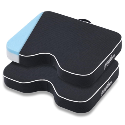 goodleben Stadium Seat Cushion - Dual Layer Foam with 30D Support & 40D Memory, Thick & Breathable Bleacher Pad for Football, Baseball, Outdoor Games, and Indoor Events (2 Pack)