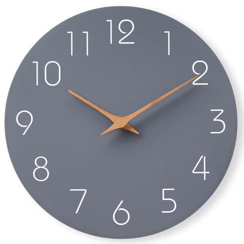 Mosewa Wall Clock 14" Battery Operated Silent Non-Ticking Simple Modern