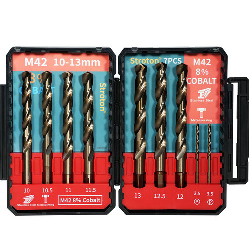 STROTON Metric M42 8% Cobalt Drill Bits Set for Stainless Steel and Hardened Steel (10-13mm (7PCS) M42)