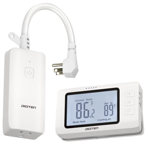 DIGITEN Wireless Thermostat Outlet 1800w for Space Heater, Fan, AC
