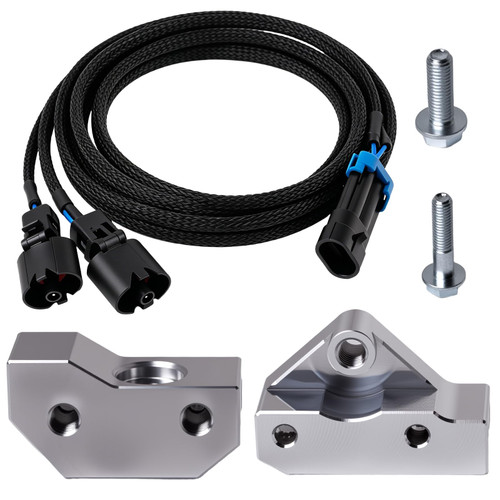 Knock Sensor Relocation Kit with Extension Relocation Harness 47" Fit for LS Gen 3 Knock Sensor Bracket Engines LS1 LM7 LR4 LQ4 LS6 L59 LQ9 LM4 L33 Includes Driver-Side Passenger-Side Billet Aluminum