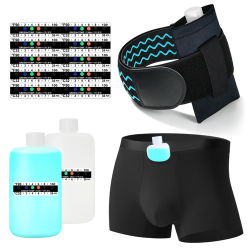 Urine Test Complete Kit - 2 Urine Bottles of 3.5 oz Each, 1 Hi-Stretch Leg Strap, 10 Temperature Test Strips and 1 Storage Pouch, 1 Lining Pocket Boxer Brief for Travel Testing (M)