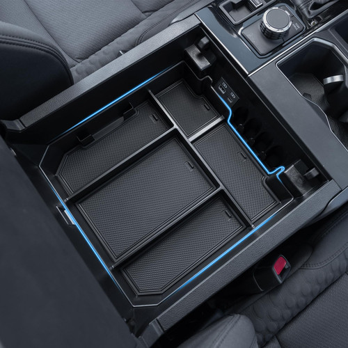 TOPINSTALL Full Size Organizer Compatible with 2022-2027 Toyota Tundra/Sequoia 2023-2027, Plastic Armrest Storage Box Full Size Tray (Not for the Console with Safe)
