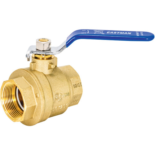 Eastman 1-1/2 Inch IPS Heavy Duty Full Port Ball Valve, Brass Plumbing Fitting, 20053LF