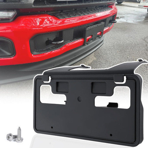 Wocch Front License Plate Frame for Ford F250 F350 F450 F550 Super Duty 2023 2024 2025 2026 NO Drill Front Bumper License Plate Holder Mounting Bracket Cover Replace # PC3Z-17A385-AA FO1068203