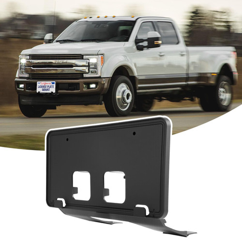Heavy-Duty ABS Front License Plate Bracket – License Plate Holder & Frame Compatible with Ford Super Duty F250 F350 F450 F550 2020-2022 Vibration Dampening,Replaces OEM# LC3Z-17A385-AB & FO1068186