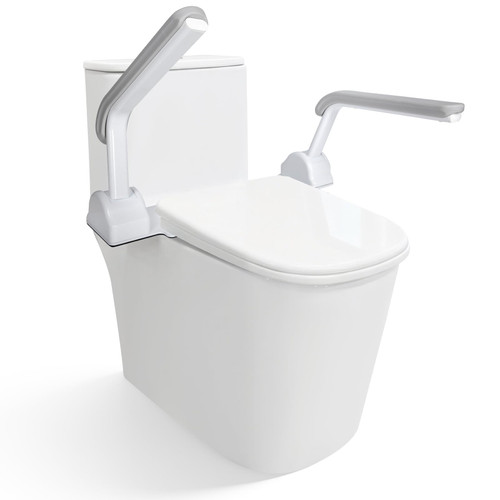 HEINSY Toilet Safety Rail, Heavy Duty Foldable Toilet Handrail, Aluminum Alloy Support Up to 480LBS Perfect for Elderly Senior Handicap Pregnant