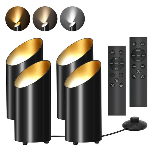 Wireless Battery-Operated Floor Can Lights - 6000K LED Up Lights with Timer and Remote , 3 Color Temperatures and Dimmable Uplighting Spotlights ,Ideal for Indoor Corners, Sofas, Plants, and Wall Art