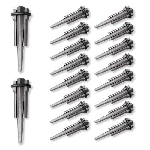 LECEHIVO 18 Pcs Rock Splitting Wedges with Feather Shims, 5/8 Inch Wedge and Shims Set, Heavy Duty Stone Hounding Equipment Rock Splitting Tools for Concrete, Granite, Marble