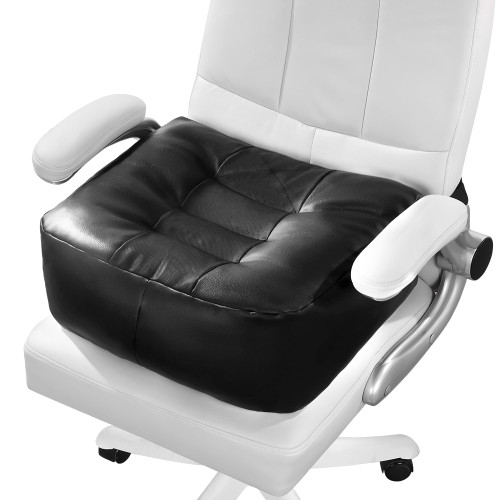 HOMBYS Extra Thick Chair Cushions for Office,6 in Breathable Adult Booster Seat for Car,Waterproof Car Seat Cushion to Raise Seat Height,PU Leather Desk Chair Cushion for Long Sitting
