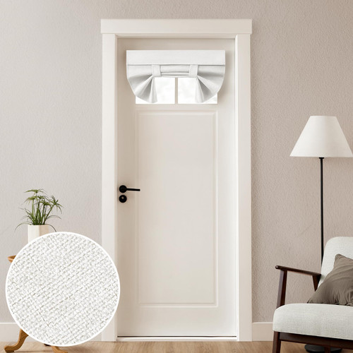 HOMEIDEAS 100% Blackout Linen Door Curtains for French Door 26x20 Inch