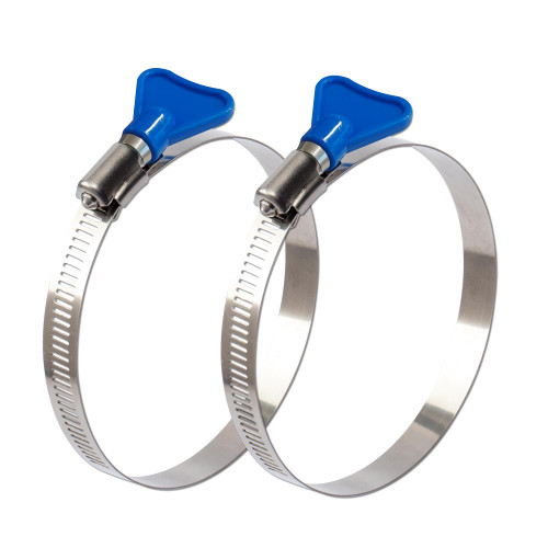 ISPINNER 2pcs 8 Inch Key-Type 304 Stainless Steel Worm Gear Hose Clamps, Adjustable Size Range 194-216mm Clamps for Dryer Vent, Dust Collector
