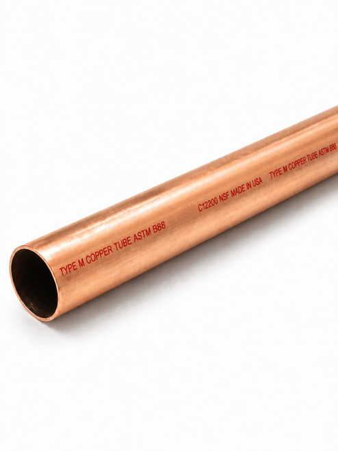 2 Inch Type M Copper Pipe, Rigid Plumbing Tube for Water, HVAC and Refrigeration, ASTM B88 Certified, Sweat-Solder Compatible (2.0, 2" (2.125" OD / 2.009" ID), Inches, 4.0, Inches)