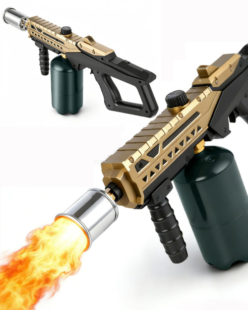 Flame Thrower Gun Propane Torch, 3272°F Stable Ignition Blow Grill Gun