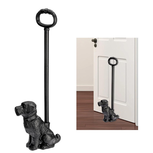 Sumnacon Long Handle Door Stoppers, Portable Heavy Cast Iron Dog Door Stop