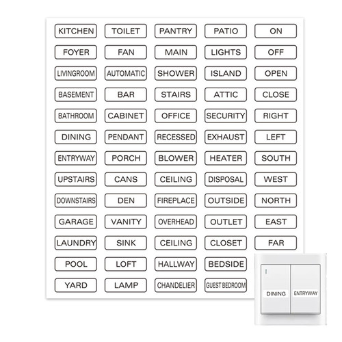 Light Switch Label Sticker 975PCS Transparent Switch Sticker Ideal for Home Kitchen Bathroom Office Electrical Panel Labels 15 Sheets with 65 Stickers Each Easy to Use Durable Design