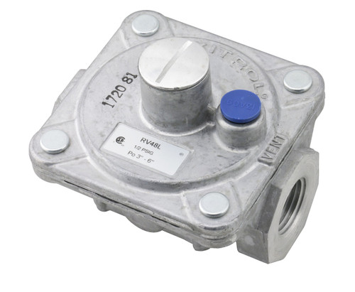 Maxitrol RV48L-3/4 RV48L Natural Gas Pressure Regulator, 1/2" FPT Thread, 3/4" In and Out Opening, 1/2 PSIG In, 3"-6" WC Out