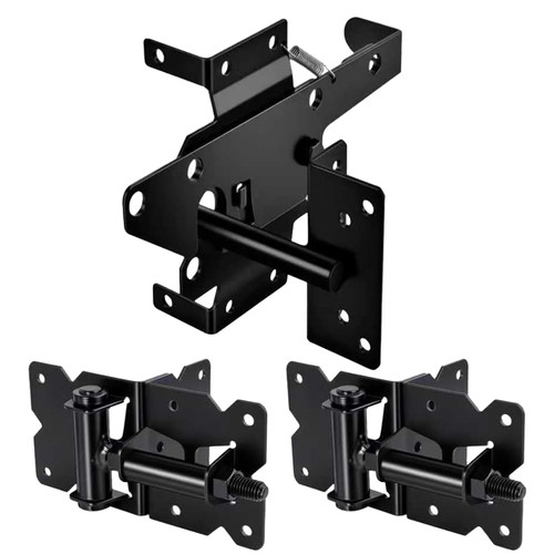 Self Closing Gate Hinge and Latch Kit for Wooden/Vinyl Fence Gate