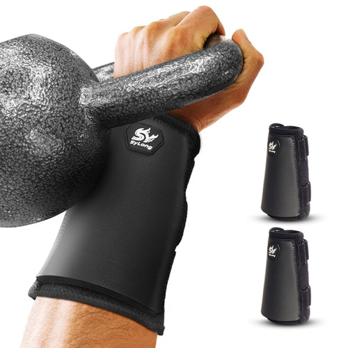 Sylong Kettlebell Wrist & Forearm Guards, 5/16 inch (8mm) Maximum Protection Layer, Effective Shock Absorption Without Restricting Movement (2-pack) - L/XL