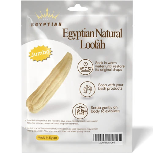 Whole Egyptian Jumbo Loofah 24-28 inches 100% Natural Organic Loofah Exfoliating Scrubber for Shower, Natural Loofah Sponge Body Scrubber, for Men and Women