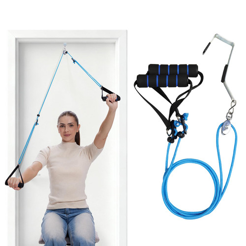 Shoulder Pulley for Physical Therapy, Rehab and Arm Exercise (Blue)