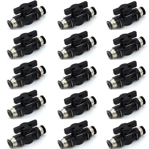 ANHAN 1/2 Push to Connect Ball Valve Union Air Flow Control Valve Quick Connect Tube Fittings Pneumatic Valve Air Hose Fittings 15pack