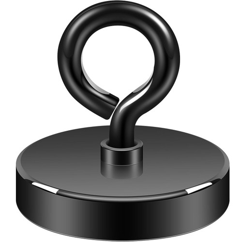 Neosmuk Black Fishing Magnet,3.0 inches 800lb Strong Eyebolt Magnets