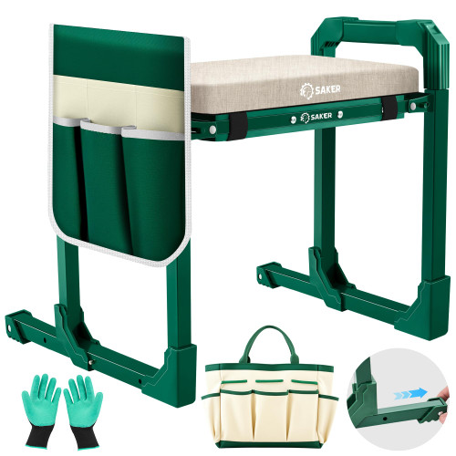 Saker Garden Kneeler and Seat Foldable Gardening Stool with Extendable Legs