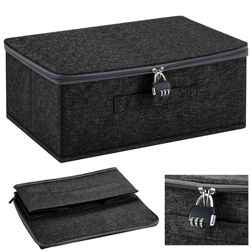Briwooody Discreet Lockable Toy Bag,Black,15 X 10 X 6.3 In