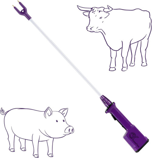 RANCH CHOICE Purple Rechargeable Livestock Prod for Cow Goat Sheep Pig Animal Waterproof Cattle Prod with Flexible Shaft