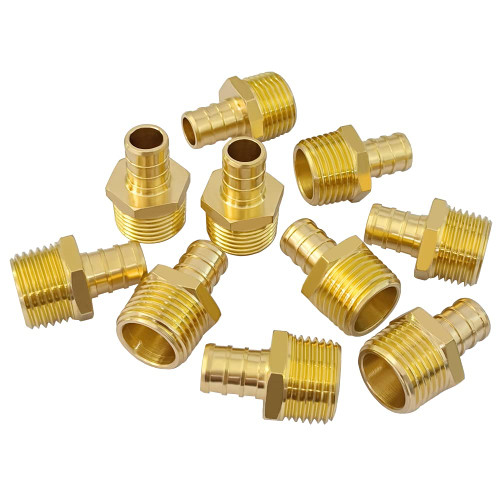 Hooshing 10PCS Pex Fitting 3/4" Male NPT to 1/2" Pex Male Adapter