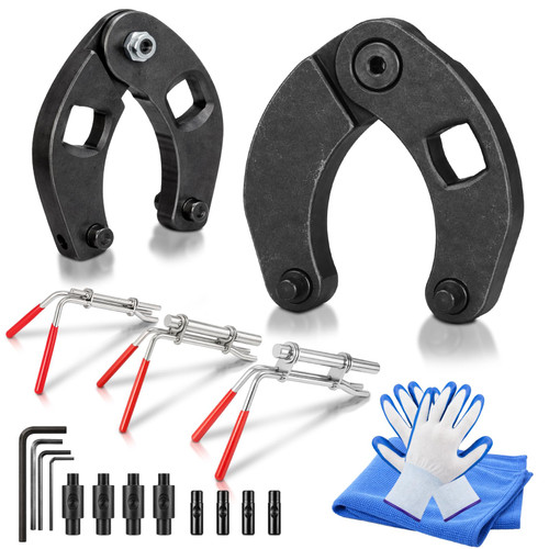 Lanties 19 Pcs Hydraulic Cylinder Spanner Wrench and Hydraulic Seal Installation Tools Set with Gland Nut Removal Tools for Farm Construction Equipment Easy Seal Installation Repair